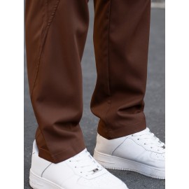 Men's Cargo Pants, Fashionable Casual Workwear, Polyester, Solid Color, Non-Stretch, Regular Fit, Woven Fabric, Novelty Clothing for Men
