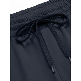 1pc Men'S Casual Cotton Drawstring Pants - Solid Color, Non-Stretch Fabric, Regular Fit, All-Season Straight Leg Cargo Trousers