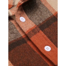 Mens Flannel Shirt Long Sleeve Plaid Jacket Casual Button Down Shirts Shacket