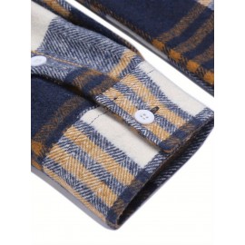 Mens Flannel Shirt Long Sleeve Plaid Jacket Casual Button Down Shirts Shacket