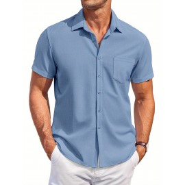 Mens Summer Beach Shirt Short Sleeve Shirts Casual Button Down Shirts Wrinkle Free