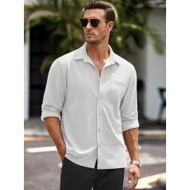 Men's Oxford Shirt Long Sleeve Dress Shirts Casual Button Down Shirts Regular Fit