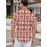 Men'S Summer Casual Print Button-Down Shirt, Polyester Fabric, Non-Stretch, Regular Fit, with Loose Hem, for Woven Lapel Collar Top