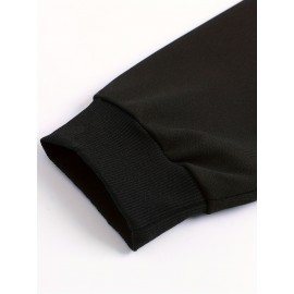 Men's Oversized Hip-Hop Style Hoodie with Geometric Print - Casual Pullover Sweatshirt for Fall & Winter, Polyester, Machine Washable