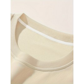 Men's Casual Golf Print Crewneck Sweatshirt - Relaxed Fit, Polyester Knit, Machine Washable, Fall/Winter Fashion