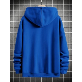 Men's Fashion Cross Print Long Sleeve Hoodie - Classic Zip-Up Design, Casual Style, Ideal For Fall And Winter