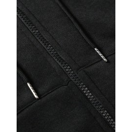 Men's Fashion Cross Print Long Sleeve Hoodie - Classic Zip-Up Design, Casual Style, Ideal For Fall And Winter