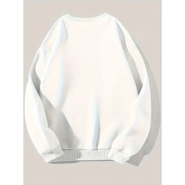 Letter Print Sweatshirt, Crew Neck Casual Sweatshirt For Winter & Fall, Menswear