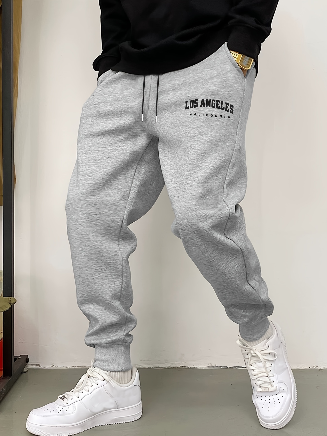 los angeles print mens casual sweatpants comfortable autumn winter sweatpants winter casual outdoor joggers details 6