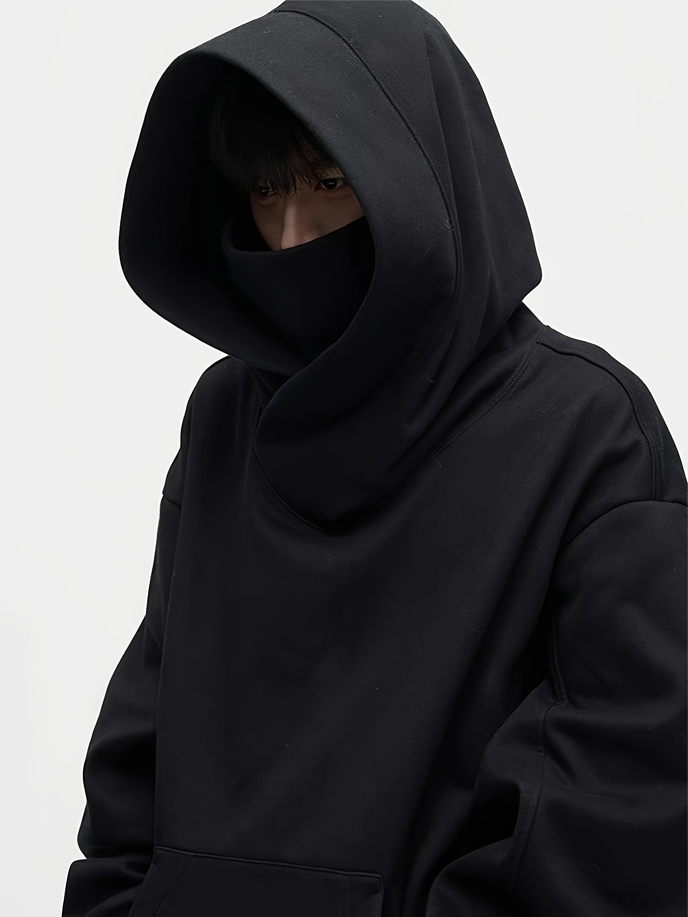 mens   heavy   plush   hoodie ninja   oversize shoulder pullover novelty hoodie hoodie details 6